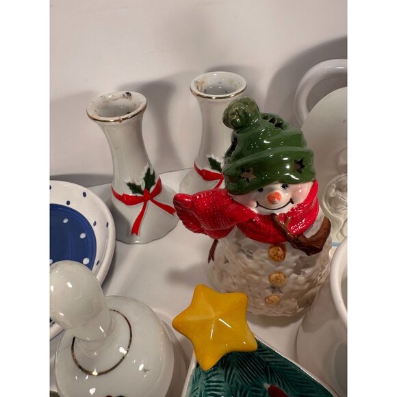 Lot of VTG CHRISTMAS DISHES including Mugs, Candle Holders, Serving Dishes. Boyn - Picture 5 of 8